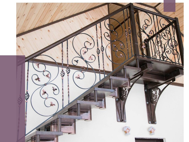 Кованые лестницы в Ейске от 80387 руб. под ключ