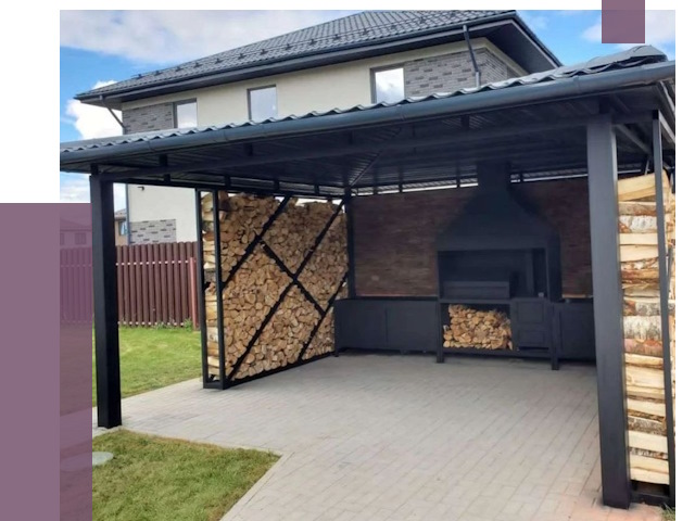 Навесы для барбекю в Ейске от 12831 руб. под ключ | ПРОЛЁТ-Еск