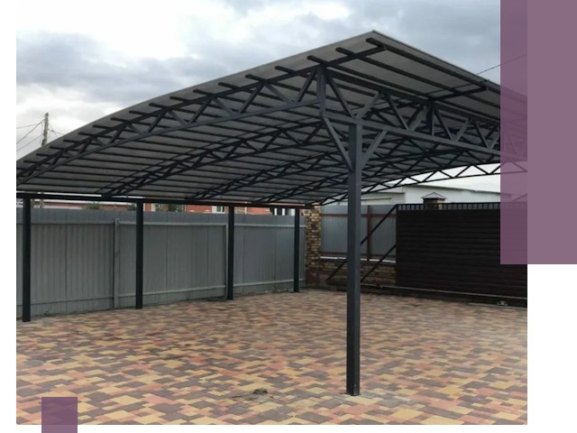 Металлические навесы под ключ в Ейске — изготовление и монтаж