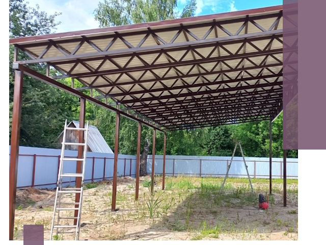 Односкатные навесы под ключ в Ейске — изготовление и монтаж