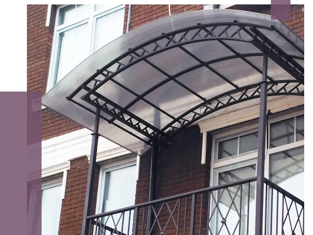 Козырьки над балконом в Ейске от 8709 руб.  | ПРОЛЁТ-Еск