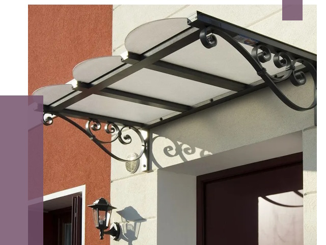 Односкатные козырьки в Ейске от 8451 руб.  | ПРОЛЁТ-Еск