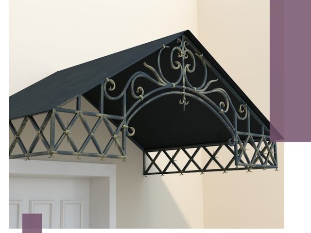 Двускатные металлические козырьки под ключ в Ейске